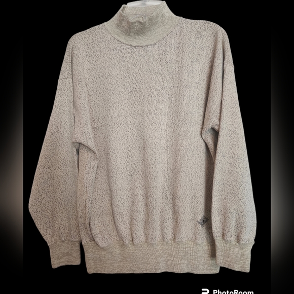 Dockers Tops - Vintage Dockers Heather Yellow Cotton Blend Mock Turtleneck Long Sleeve Pullover